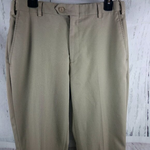 Jos A Bank Leadbetter Golf Tailored Fit Expandable Waist Tan Dress Pants 32x32FF - Picture 1 of 11